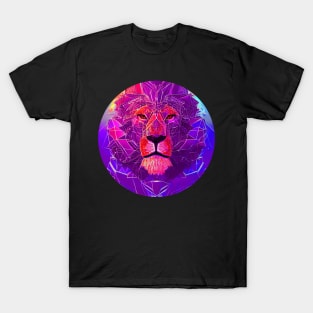 Geometric Vaporwave Lion T-Shirt